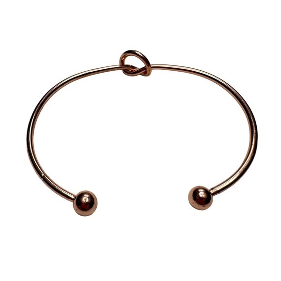 Minimalist Rose Gold Tone Knot Cuff Bracelet Open Bangle Jewelry Gift Women - Picture 8 of 8